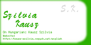 szilvia kausz business card